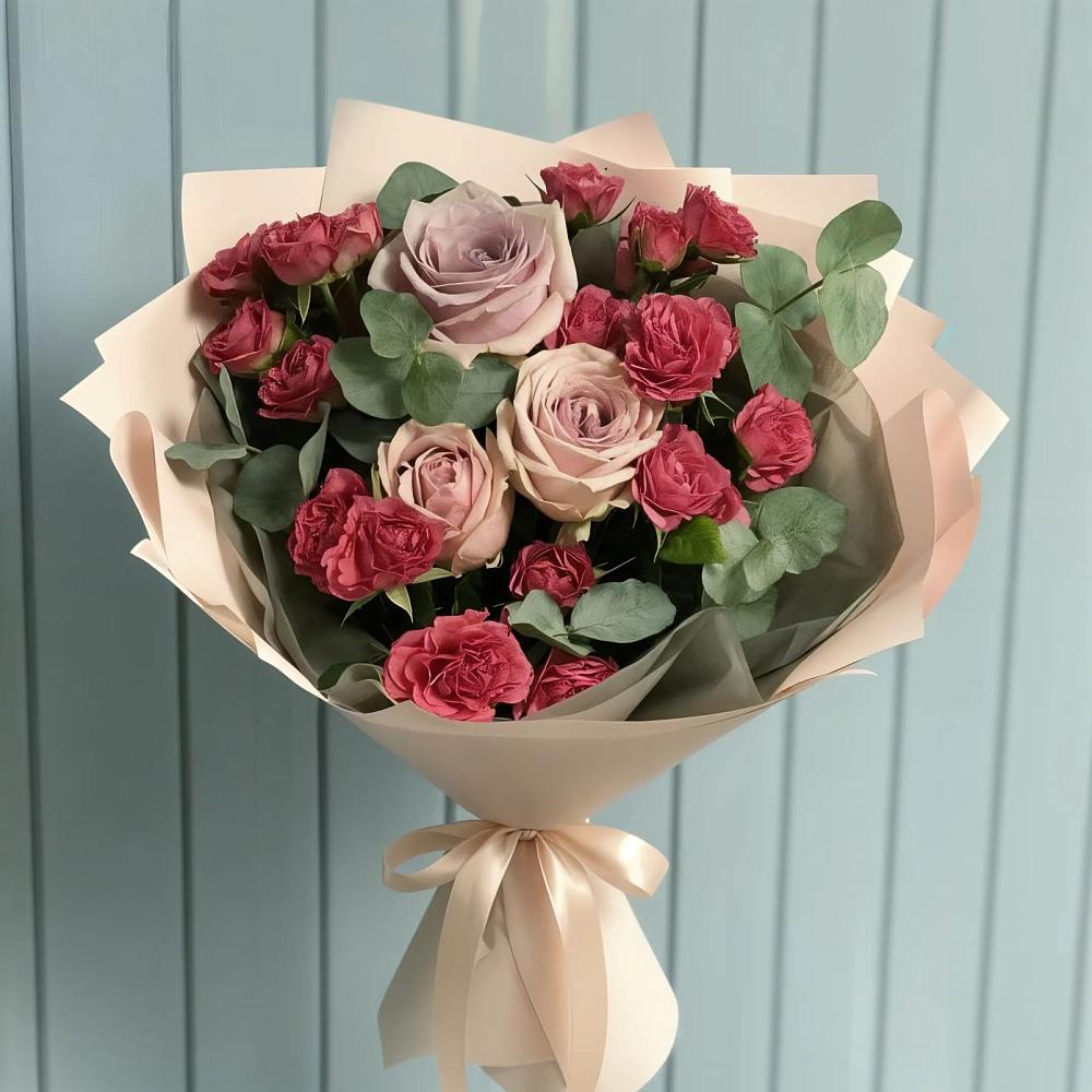 Букет цветов из: Гвоздики и Розы в Новокуйбышевске Самарская область