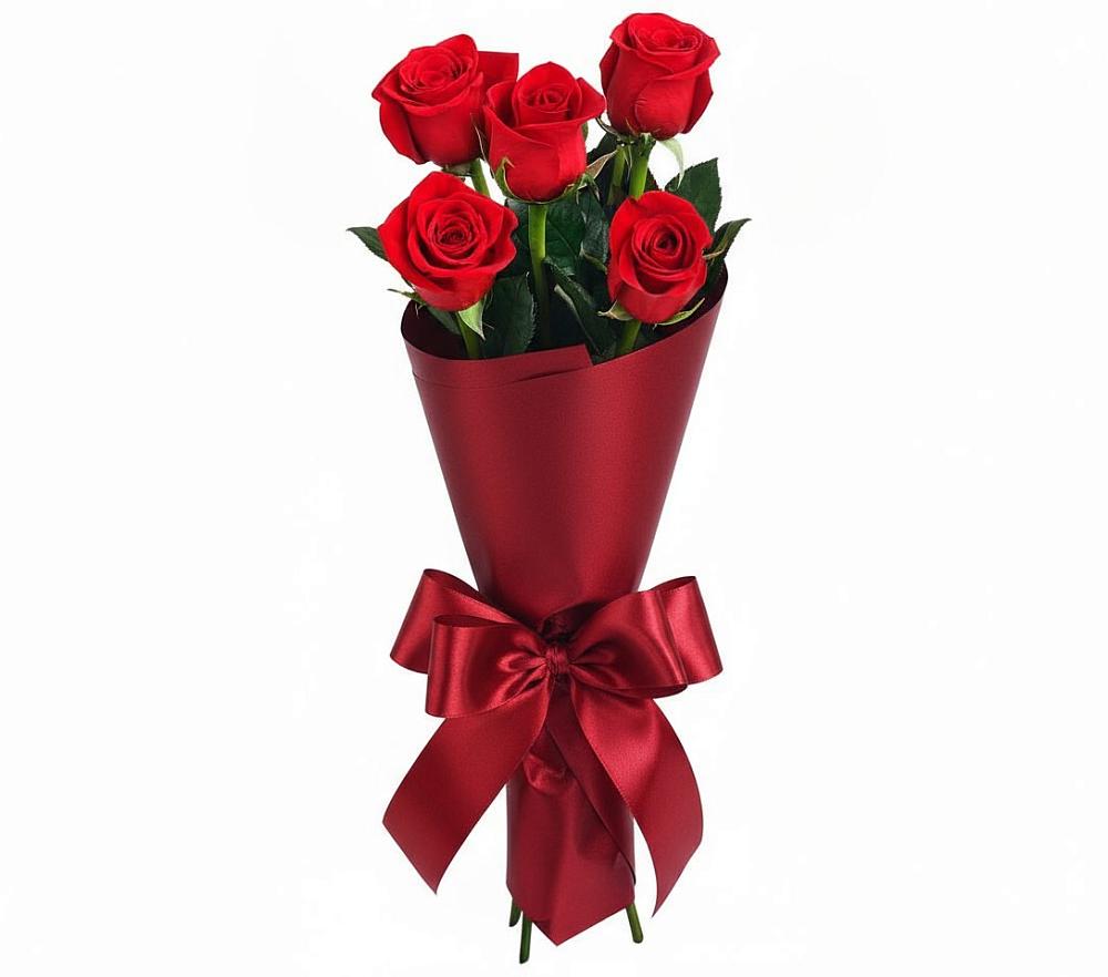 Букет 5 Красных роз Эдлесс Лав в Новокуйбышевске Самарская область