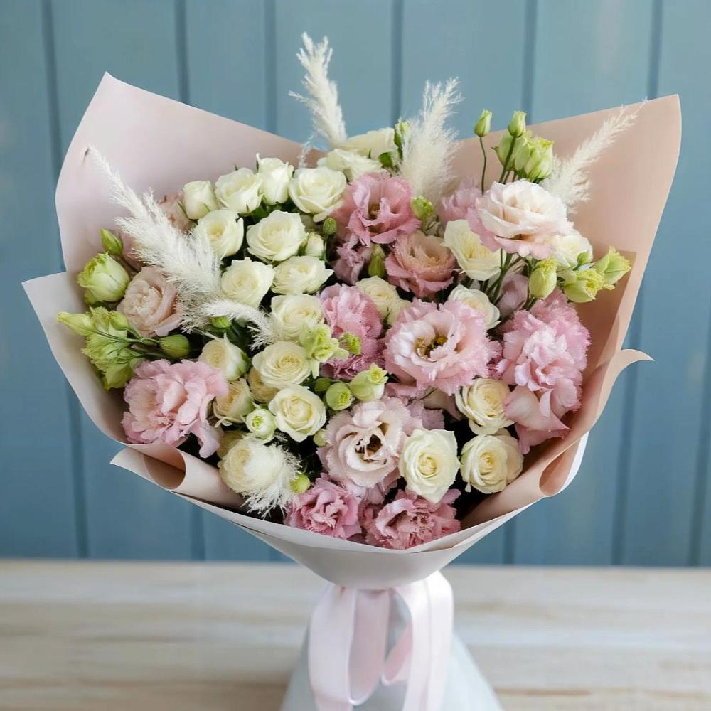 Букет цветов из: Альстромерии и Розы в Новокуйбышевске Самарская область