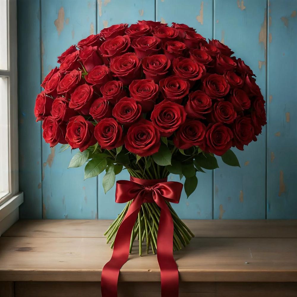 Букет Красные розы Блэк Меджик в Новокуйбышевске Самарская область