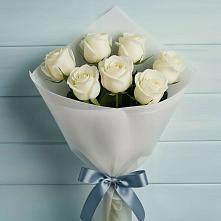Букет 7 Белых роз Эдлесс Лав #REPLACE_PRED# Новокуйбышевске Самарская область