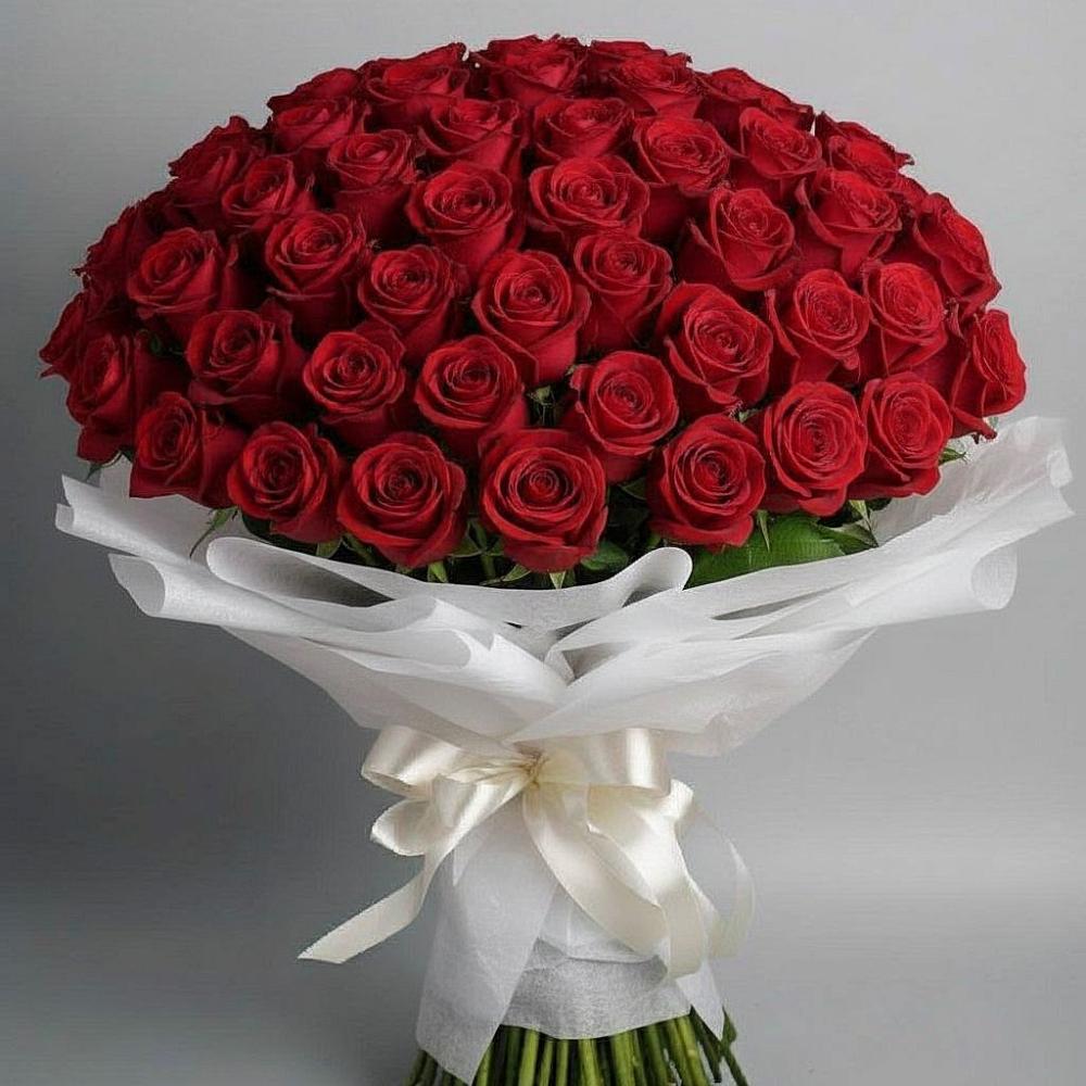 Букет 101 Красная роза Блэк Мэджик в Новокуйбышевске Самарская область