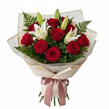 Букет цветов из:  Лилии и Розы #REPLACE_PRED# Новокуйбышевске Самарская область