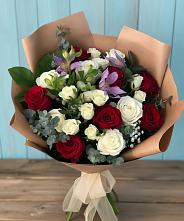 Букет цветов из:  Розы и Альстромерии в Новокуйбышевске Самарская область