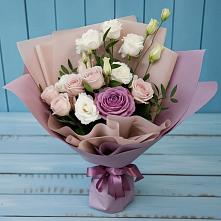 Букет цветов из:  Розы и Лизиантусы #REPLACE_PRED# Новокуйбышевске Самарская область