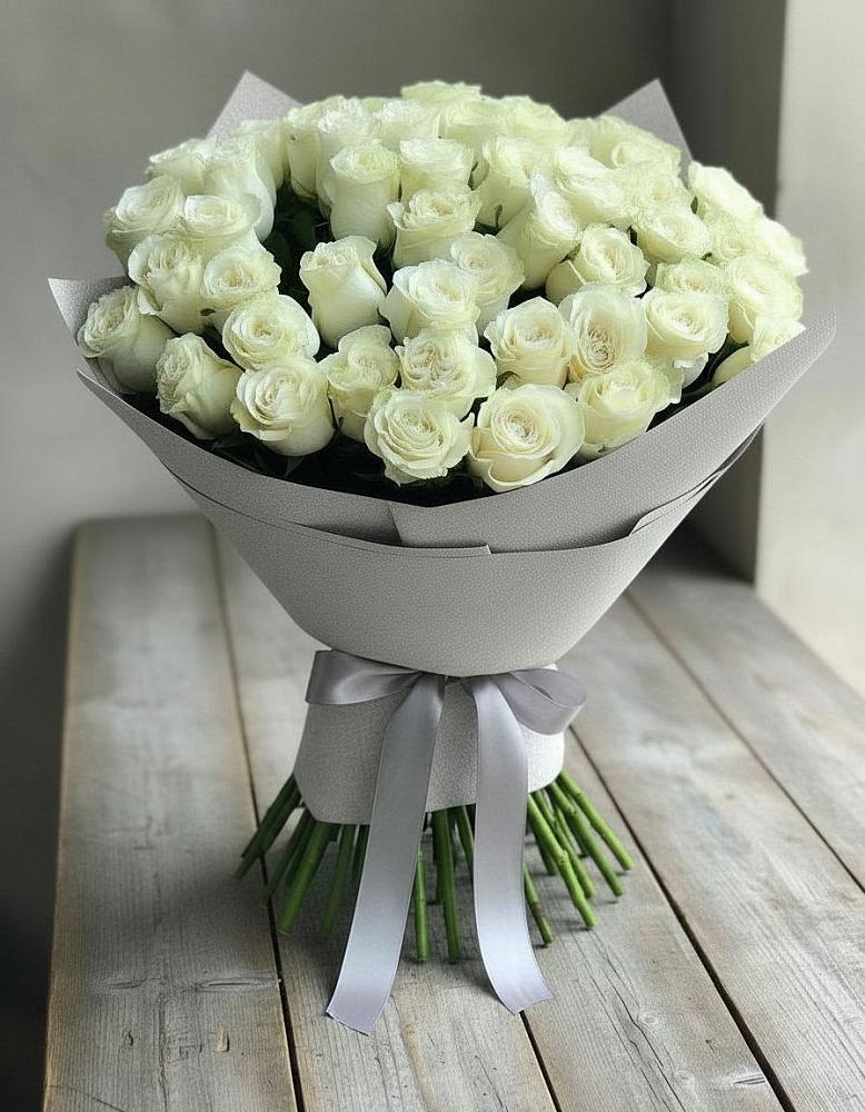 Букет 35 Белых роз в Новокуйбышевске Самарская область