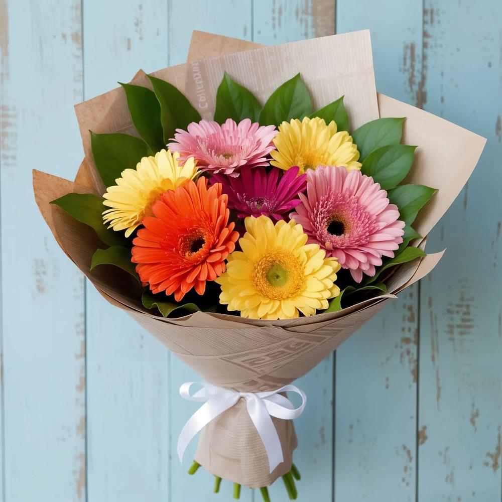 Букет цветов из: Герберы в Новокуйбышевске Самарская область