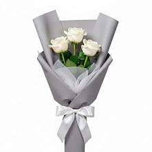 Букет 3 белые розы #REPLACE_PRED# Новокуйбышевске Самарская область