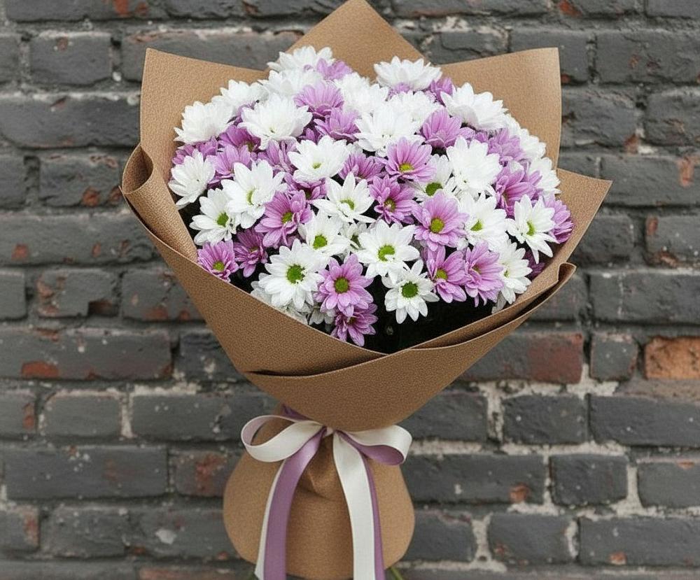 Букет цветов из: Хризантемы в Новокуйбышевске Самарская область