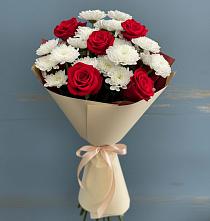 Букет цветов из:  Розы и Хризантемы #REPLACE_PRED# Новокуйбышевске Самарская область
