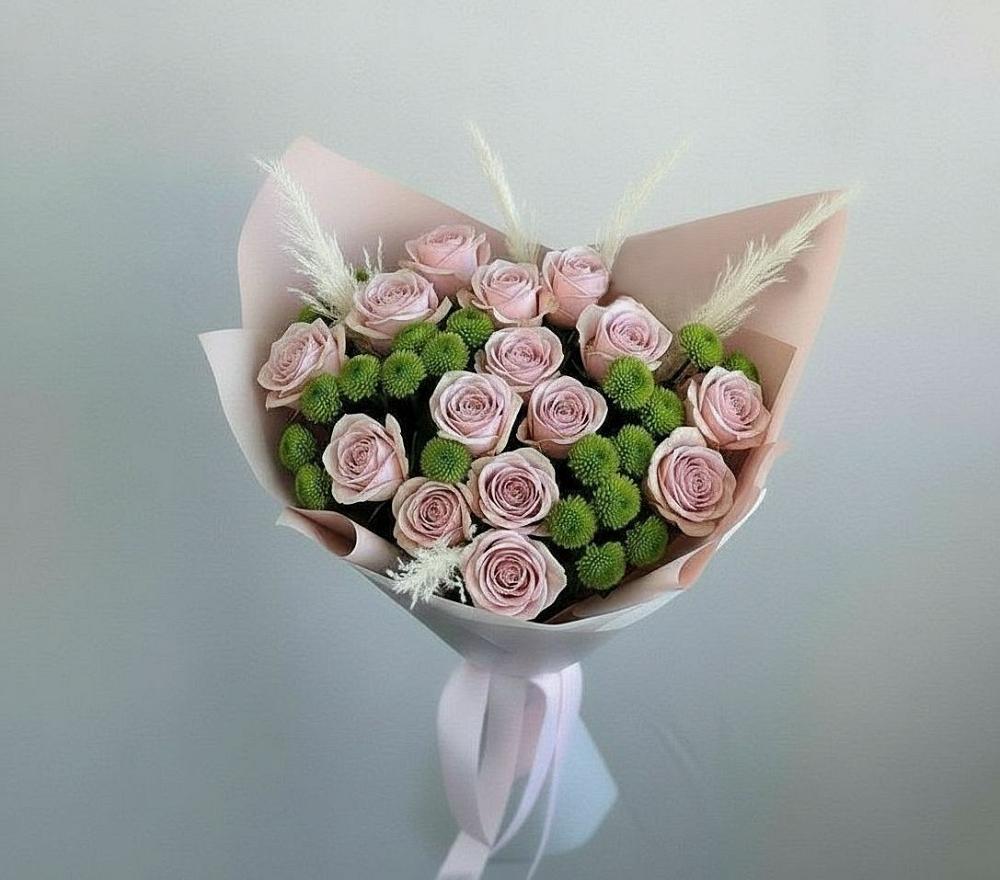 Букет цветов из: Розы и Хризантемы в Новокуйбышевске Самарская область