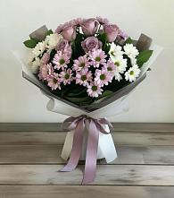 Букет цветов из:  Хризантемы и Розы в Новокуйбышевске Самарская область