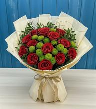 Букет цветов из:  Розы и Хризантемы в Новокуйбышевске Самарская область