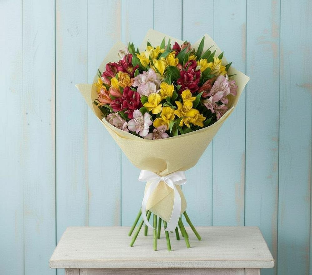 Букет цветов из: Альстромерии в Новокуйбышевске Самарская область
