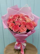 Букет 15 Розовых роз Равель в Новокуйбышевске Самарская область